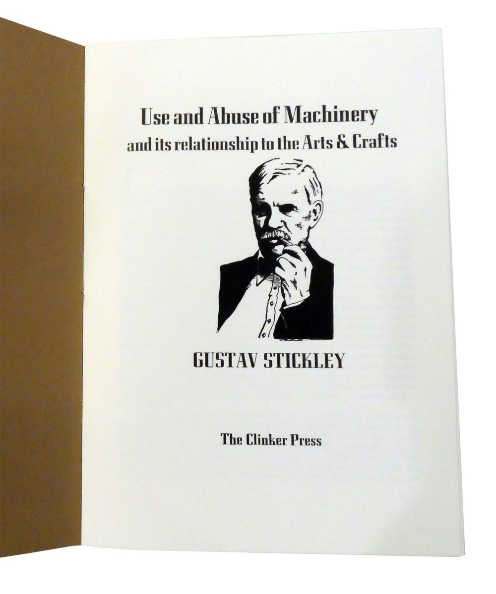 "Use and Abuse of Machinery" by Gustav Stickley